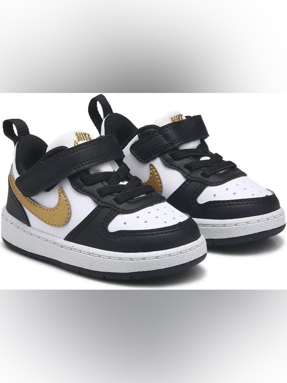 NIKE Unisex Kids Court Borough Low Recraft Black Gold 5C Toddler NIB
